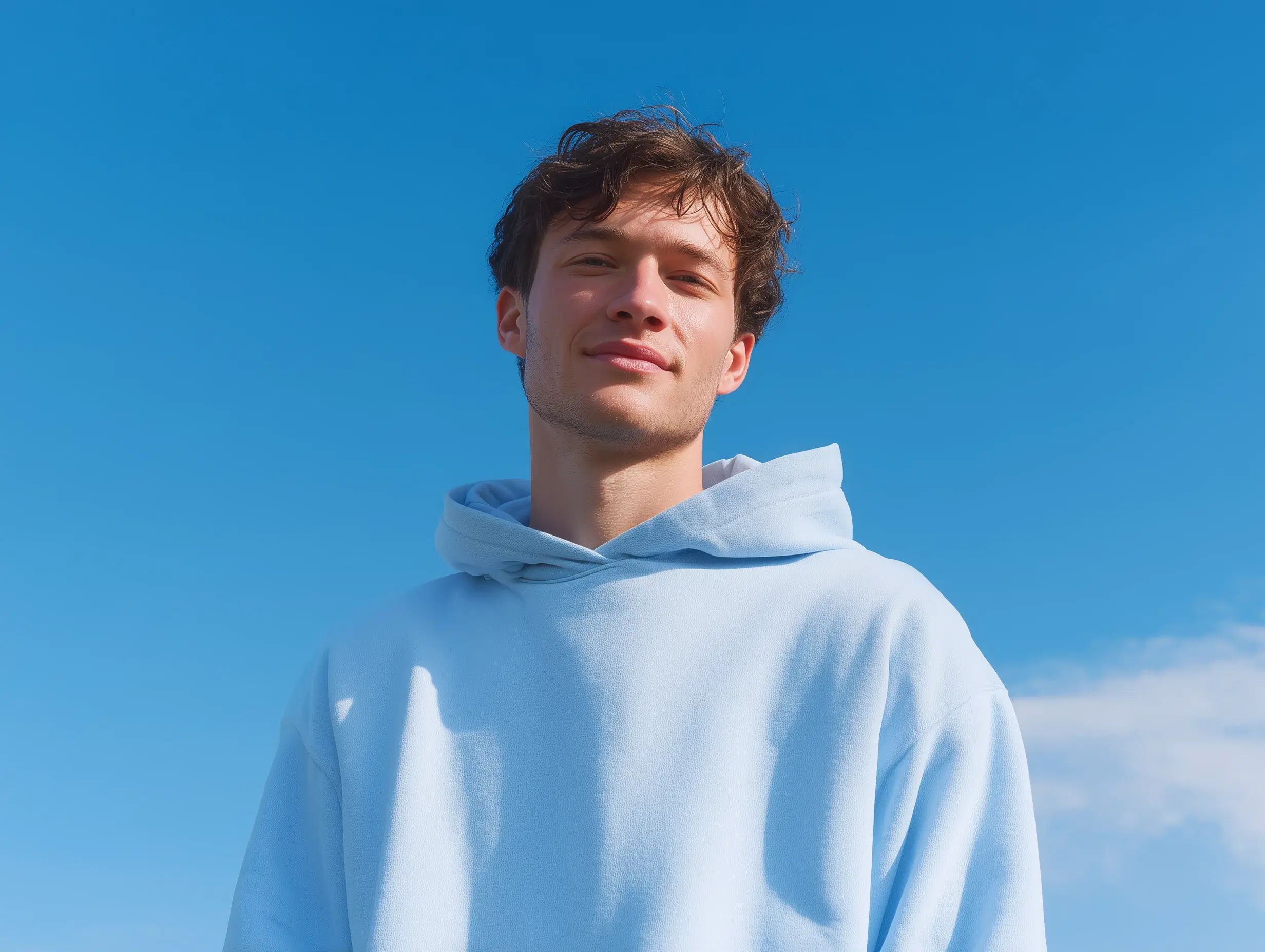 Consulting partner portrait against a blue sky
